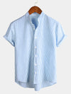 Bundle Of 4 | Men's Flamingo & Striped Print Casual Button Short Sleeve Shirts