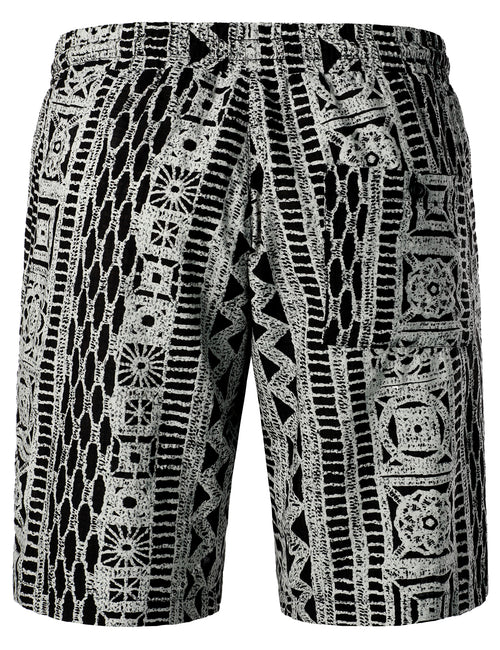 Men's Casual Vintage Boho Breathable Cotton Grey Shorts