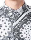 Men's Casual Paisley Print Floral Vintage Long Sleeve Dress Shirt