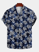 Men's Holiday Floral Print Short Sleeve Shirt