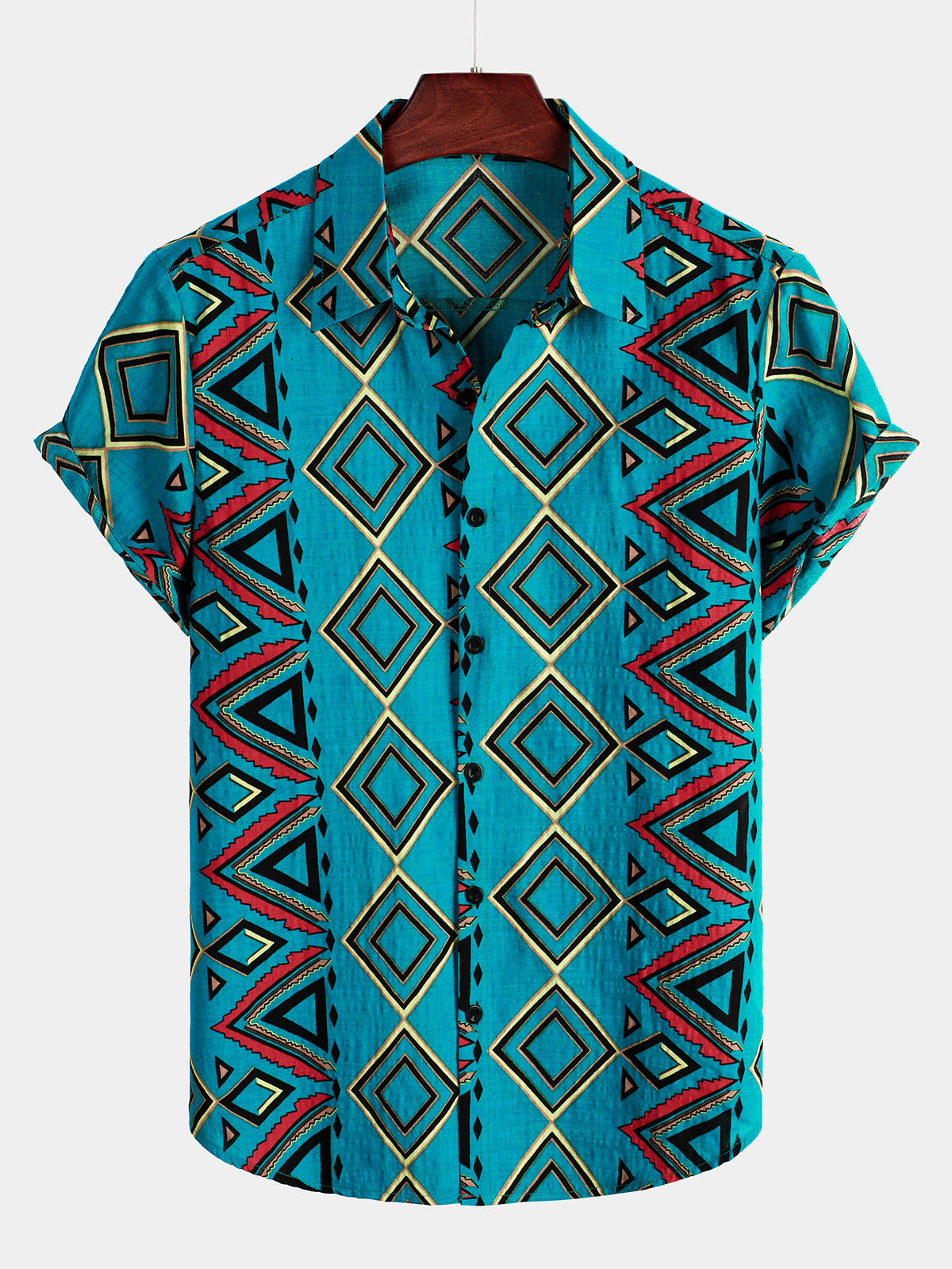 Men's Retro Short Sleeve Cotton Shirt