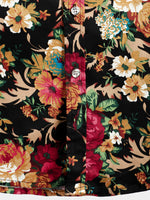 Men's Holiday Cotton Flower Print Short Sleeve Shirt