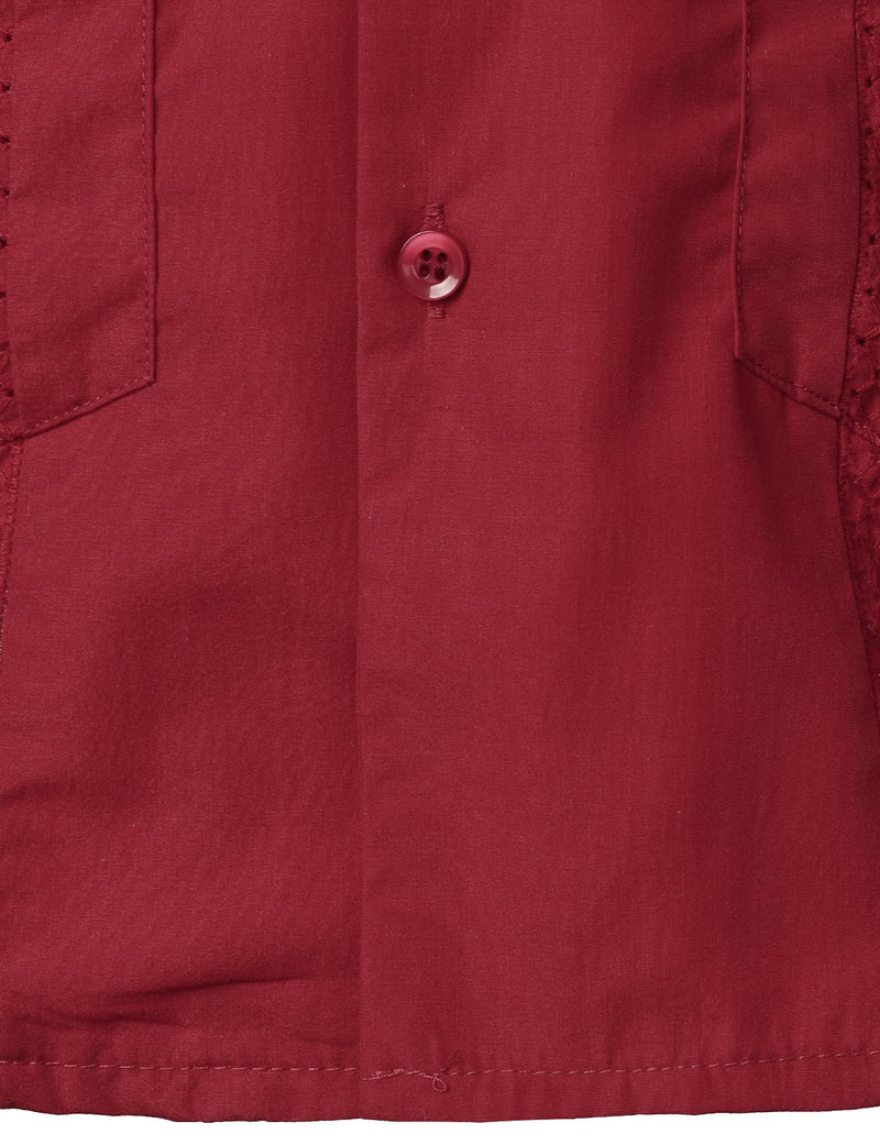 Men's Casual Short Sleeve Cuban Guayabera Shirt & Shorts Set