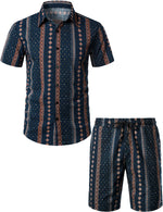 Men's Cotton Casual Vintage Shirt & Shorts Set