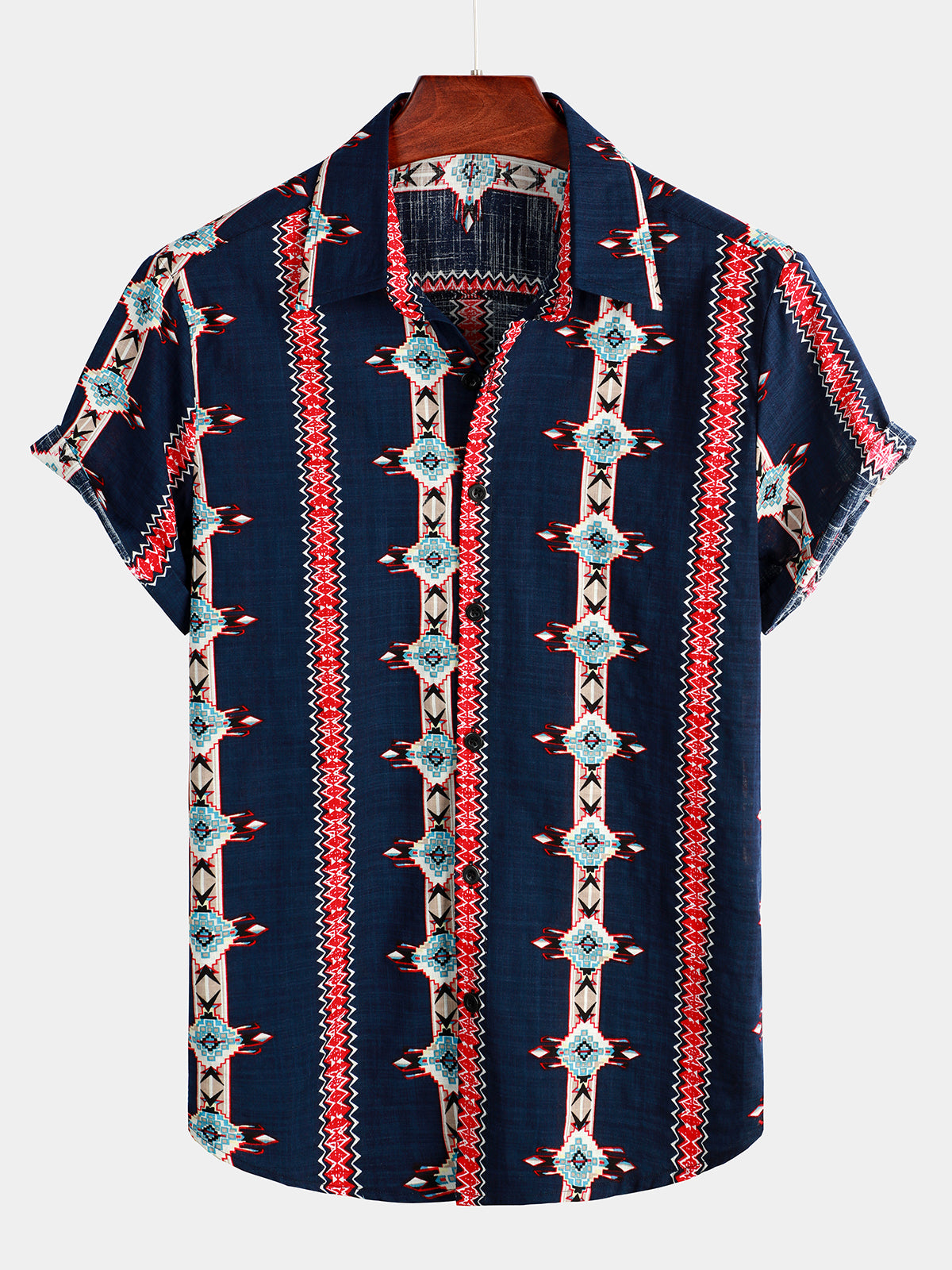 Men's Retro Short Sleeve Cotton Shirt