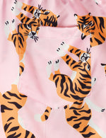 Men's Tiger and Pink Striped Beach Hawaiian Aloha Summer Shorts
