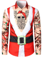 Bundle Of 3 | Men's Christmas Print Regular Fit Holiday Long Sleeve Shirt
