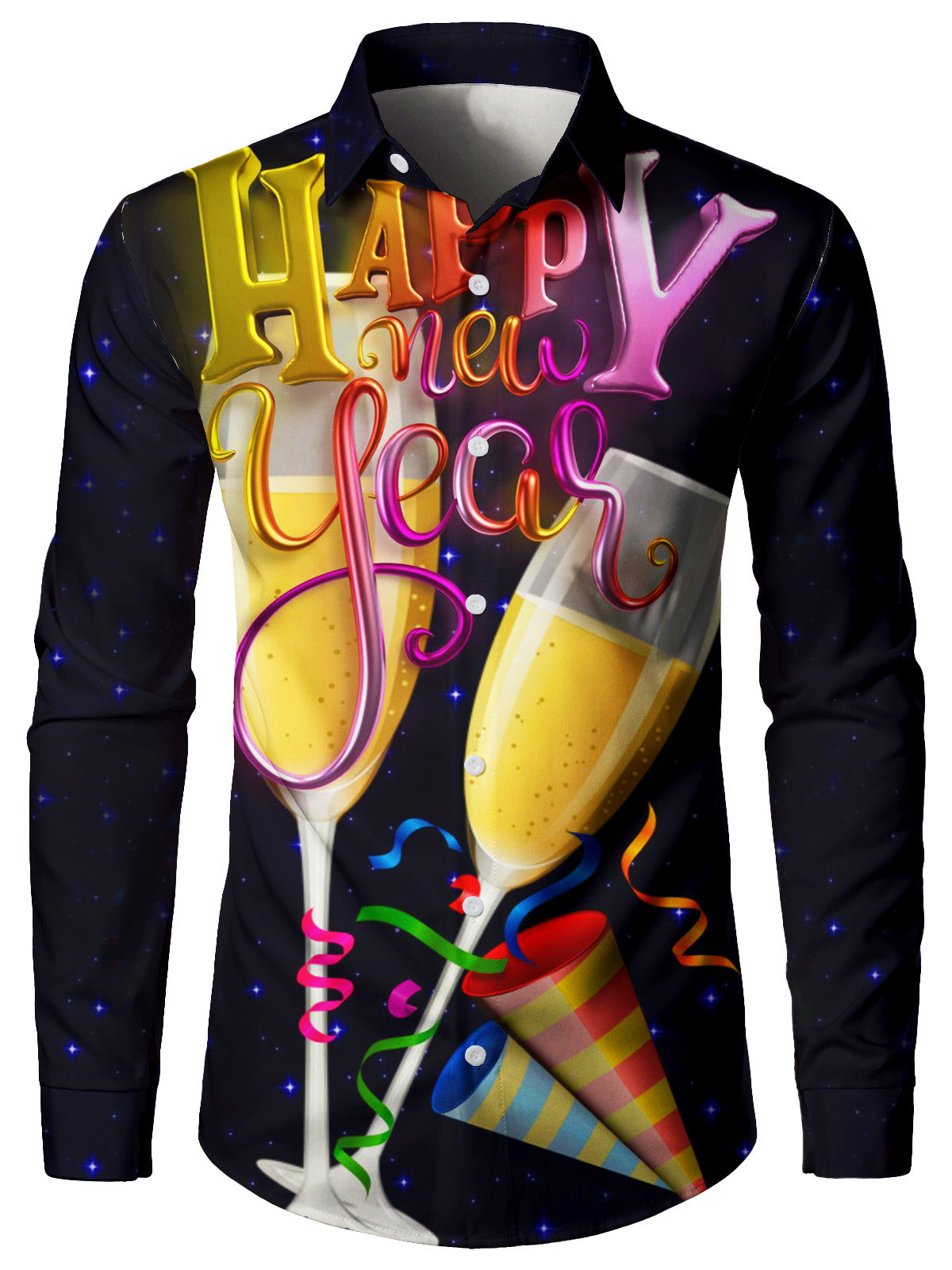 Men's Funny New Year Eve Party Cheers Holiday Long Sleeve Shirt