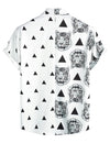 Men's Tiger And Triangle Animal Print Patchwork Pocket Shirt & Shorts Set