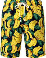 Men's Banana Print Cotton Hawaiian Shirt & Shorts Set