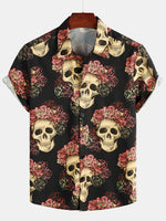 Bundle Of 2 | Men's Punk Rock Skull Print Short Sleeve Shirt