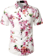 Men's Cotton Flower Print Hawaiian Shirt & Shorts Set