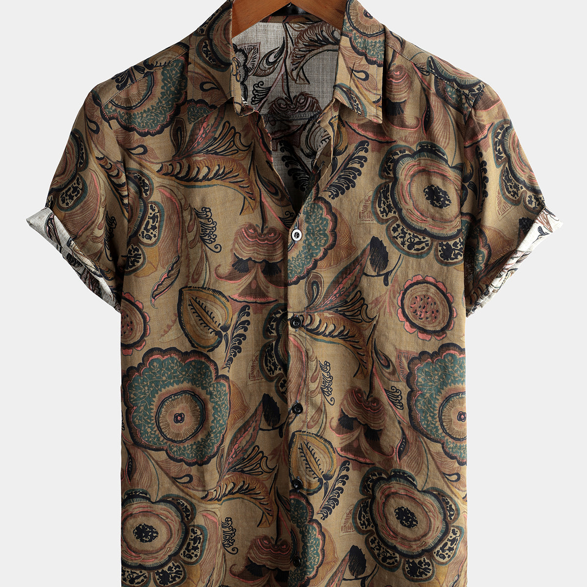 Men's Vintage Cotton Casual Short Sleeve Shirt