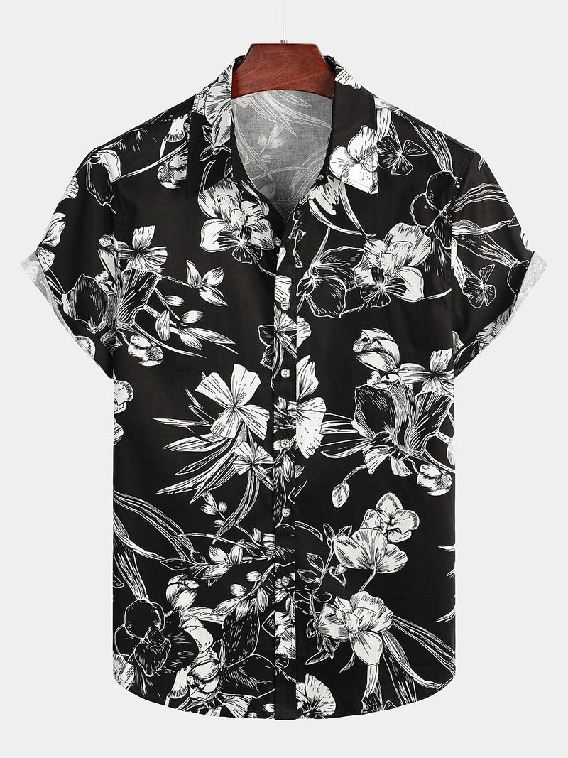 Bundle Of 3 | Men's Hawaiian Casual Flower Print Short Sleeve Shirts