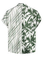 Men's Casual Bamboo Patchwork Pocket Tropical Hawaiian Shirt & Shorts Set
