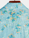 Men's Floral Print Pocket Short Sleeve Shirt
