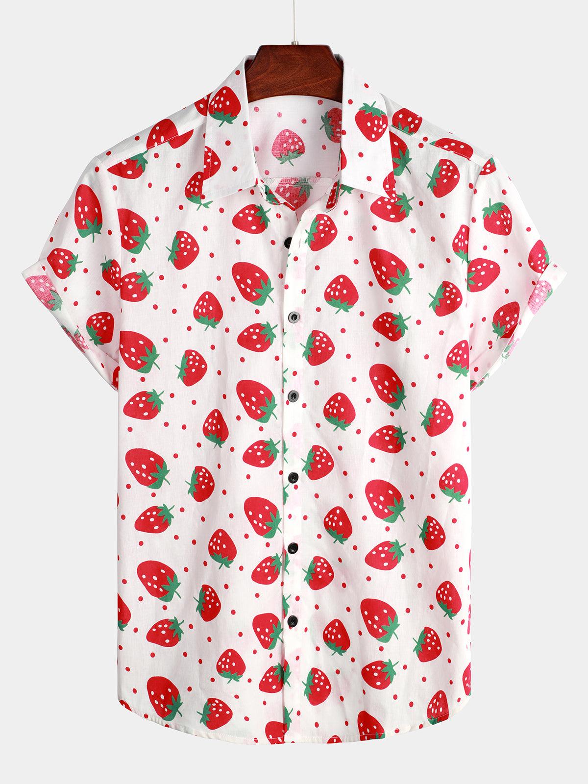 Men's Strawberry Print Short Sleeve Shirt
