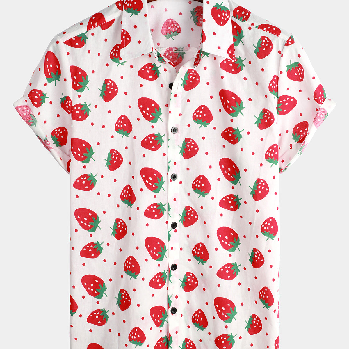 Men's Strawberry Print Short Sleeve Shirt