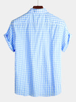 Bundle Of 2 | Men's Casual Plaid & Tropical Cotton Pocket Shirt