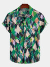 Men's Colorful Geometric Patterns Short Sleeve Shirt