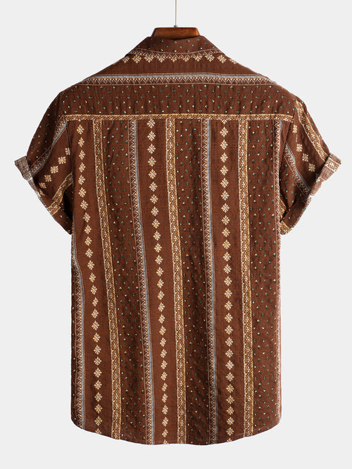 Men's Vintage Cotton Hawaiian Short Sleeve Shirt