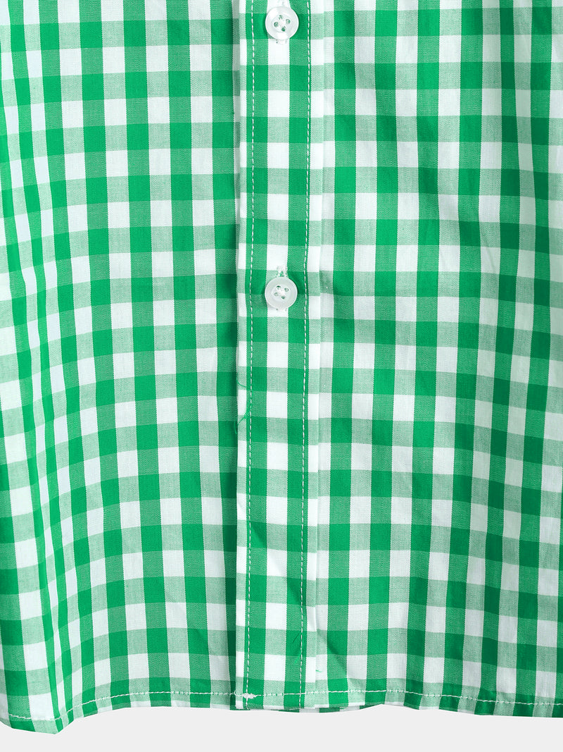 Men's Casual Solid Color Plaid Cotton Pocket Shirt