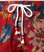 Men's Cotton Casual Red Flower Hawaiian Shorts