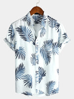 Men's Hawaiian Casual Holiday Cotton Pocket Button Up Summer Beach Short Sleeve Shirt