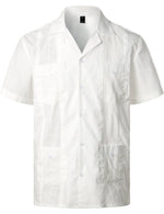 Men's Casual Short Sleeve Cuban Guayabera Shirt & Shorts Set