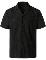 Men's Casual Short Sleeve Cuban Guayabera Shirt & Shorts Set
