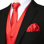Men's 4pc Tuxedo Vest Suit Set With Bow Tie Neck Tie & Pocket Hanky