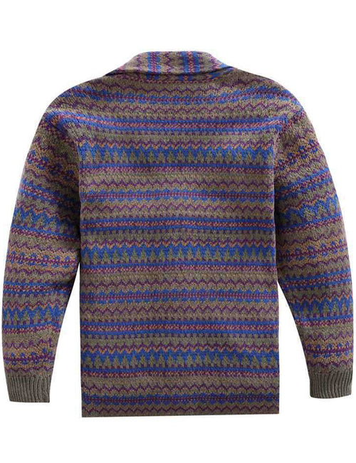 Men's Soft Vintage Casual Jumper Button Striped Retro Cardigan Sweater